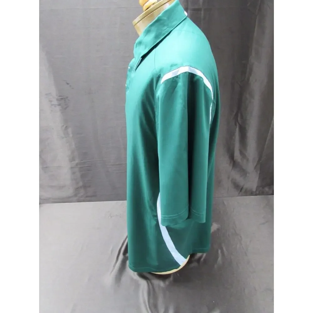 Nike Dri-fit men's size L Large green SS shirt Polo 3 button